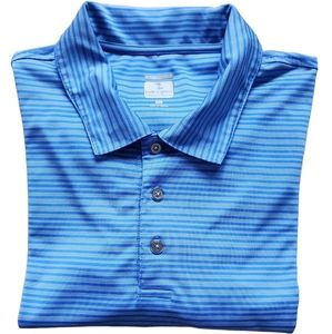 Pebble Beach Lone Cypress Luxury Performance Men's Blue & White Golf Polo XL